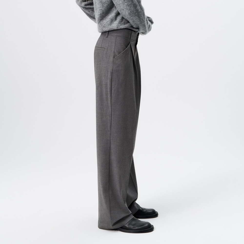 NWT Zara Full Length Pants Mid Grey